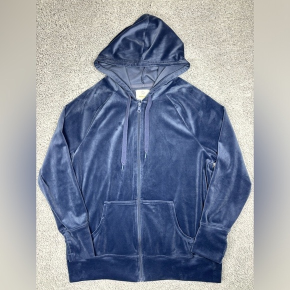 Offline Hoodie Womens Small Zip Up Hooded Sweatshirt Velour Activewear Cozy - Picture 1 of 3